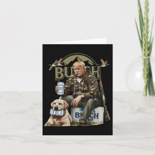 Retro Trump Hunting Deer Funny Beer Drinking Beer Card