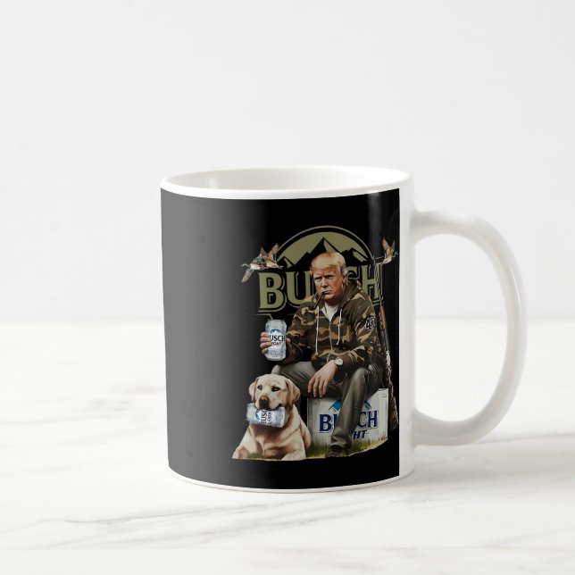 Retro Trump Hunting Deer Funny Beer Drinking Beer  Coffee Mug (Right)