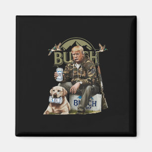 Retro Trump Hunting Deer Funny Beer Drinking Beer Magnet