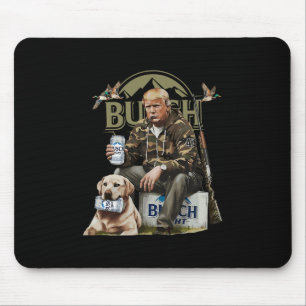 Retro Trump Hunting Deer Funny Beer Drinking Beer Mouse Pad