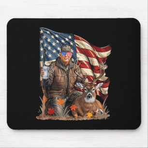 Retro Trump Hunting Deer Funny Beer Drinking Beer Mouse Pad