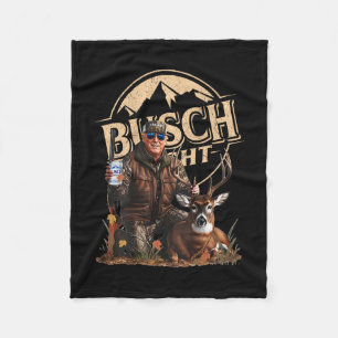 Retro Trump Hunting Deer Funny Beer Drinking Hunti Fleece Blanket