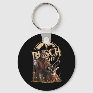 Retro Trump Hunting Deer Funny Beer Drinking Hunti Key Ring