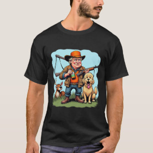 Retro Trump Hunting Deer Funny Beer Drinking Hunti T-Shirt