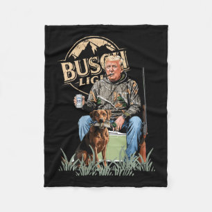 Retro Trump Hunting Deer Funny Drinking Beer Hunti Fleece Blanket