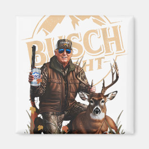 Retro Trump Hunting Deer Funny Drinking Beer Hunti Magnet