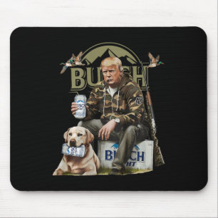Retro Trump Hunting Deer Funny Drinking Beer Hunti Mouse Pad