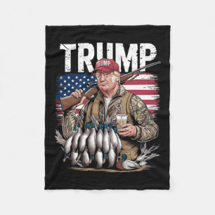 Retro Trump Hunting Duck Hello Hunting Season Us F Fleece Blanket