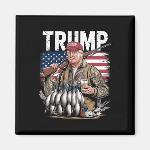 Retro Trump Hunting Duck Hello Hunting Season Us F Magnet