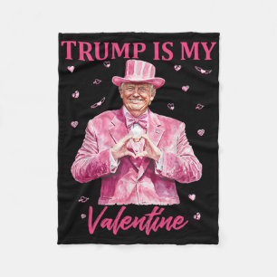 Retro Trump Is My Valentine Trump Valentine Day 1  Fleece Blanket
