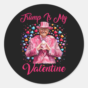 Retro Trump Is My Valentine Trump Valentine Day Classic Round Sticker