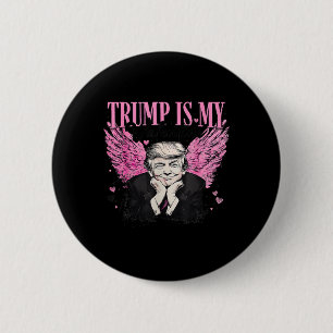 Retro Trump Is My Valentine Trump Valentine's Day 6 Cm Round Badge