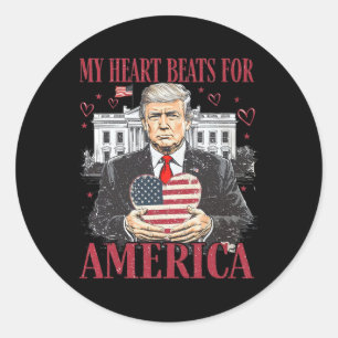 Retro Trump Is My Valentine Trump White House Vale Classic Round Sticker