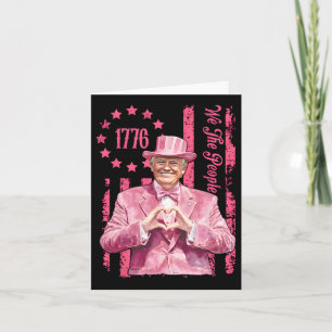 Retro Trump Pink 45 47 Usa 1776 Flag We The People Card