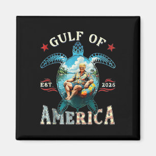 Retro Trump Turtle Gulf Of Us America Est 2025 Magnet