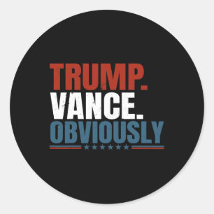 Retro Trump Vance Obviously Donald Trump Election Classic Round Sticker