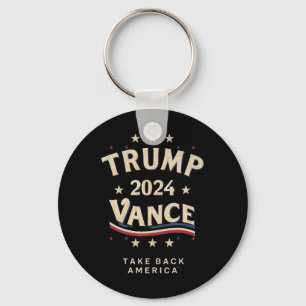 Retro Trump Vance Red Key Ring