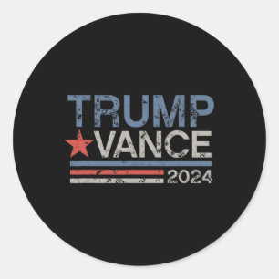 Retro Trump Vance Stripe Trump Jd Vance Classic Round Sticker