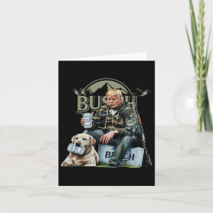 Retro Trump With Dog Hunting Duck Drinking Beer Tr Card
