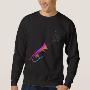 Retro Trumpet Trumpeter Musician Musical Instrumen Sweatshirt