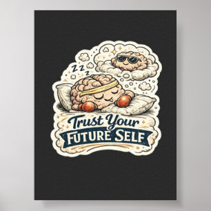 Retro Trust Your Future Self Skeleton Graphic Men' Poster
