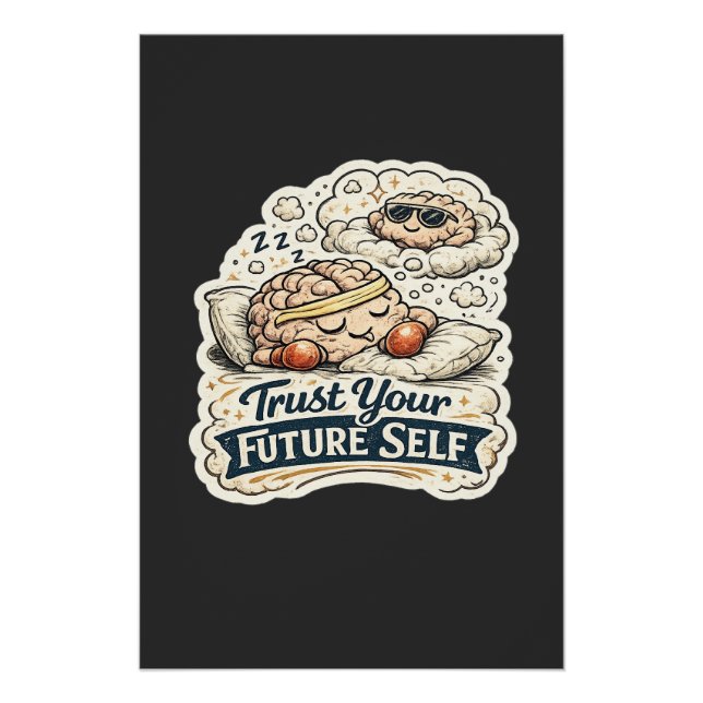 Retro Trust Your Future Self Skeleton Graphic Men' Poster (Front)
