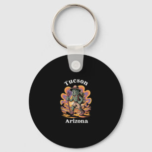 Retro Tucson Arizona Hiking Trail Adventure Cactus Key Ring