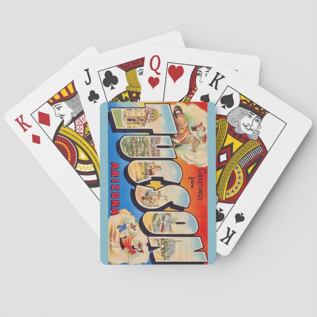 Retro Tucson Arizona Playing Cards (Back)