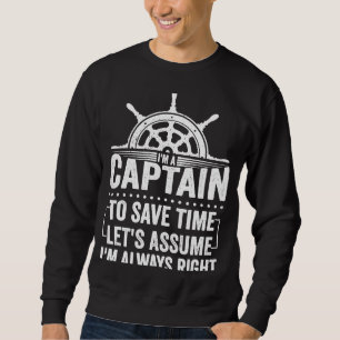 Retro Tugboat Captain Quote Tug Boat 5 Sweatshirt