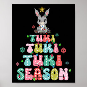 Retro Tuki Tuki Donkey Tis The Season Mexican Chri Poster