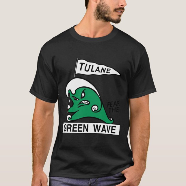 Retro Tulane Fear The Green Wave T-Shirt (Front)