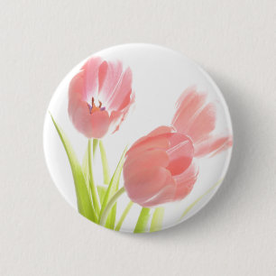 Retro tulip flower  Button pin Badge
