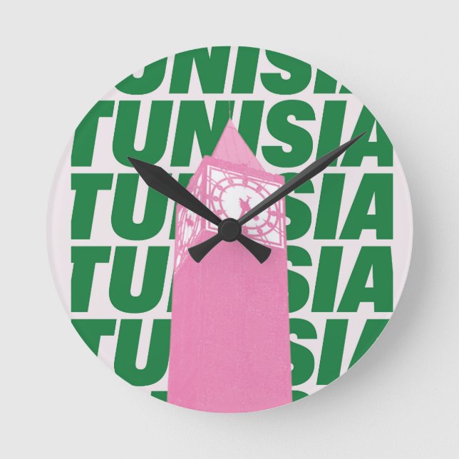 Retro Tunisia Clock Poster | Vintage Travel-Inspir (Front)