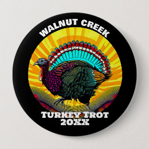 Retro Turkey Trot 10 Cm Round Badge
