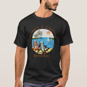 Retro Turks & Caicos Souvenir  Vintage Beach Vacat T-Shirt