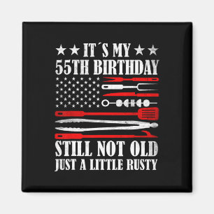 Retro Turning 55 Years Old Vintage Us Flag Men's 5 Magnet
