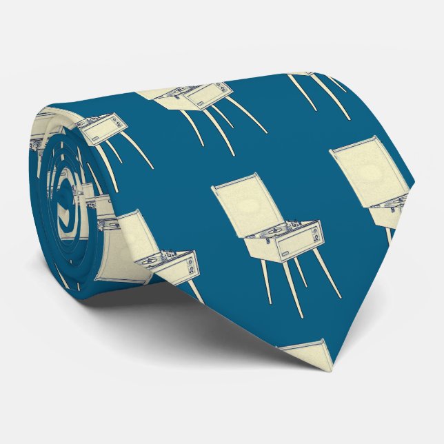 Retro Turntable Neck Tie  (Rolled)