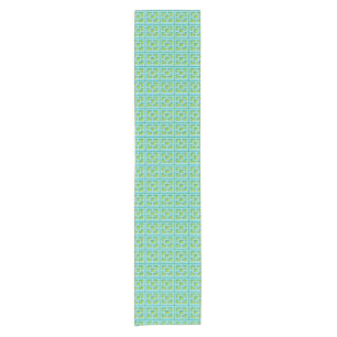 Retro Turquoise and Green Trellis Table Runner