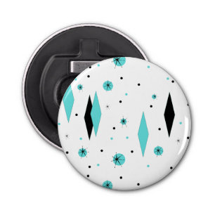 Retro Turquoise Diamond & Starburst Bottle Opener