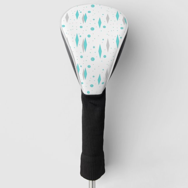 Retro Turquoise Diamond & Starburst Driver Cover (Front)
