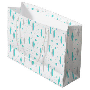 Retro Turquoise Diamond & Starburst Gift Bag