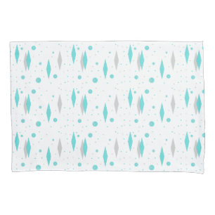 Retro Turquoise Diamond & Starburst Pillowcase