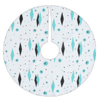 Retro Turquoise Diamonds Christmas Tree Skirt