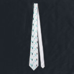 Retro Turquoise Diamonds & Starbursts Neck Tie<br><div class="desc">This Retro Turquoise Diamonds and Starbursts Neck Tie is a new take on a vintage style. It features kitschy, black starbursts on turquoise polka dots, surrounding geometric, turquoise and black diamond shapes. Customise the background colour on this mid century modern product if you're feeling daring, or leave it white if...</div>