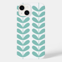 Retro Turquoise Flowers Mid Century Modern