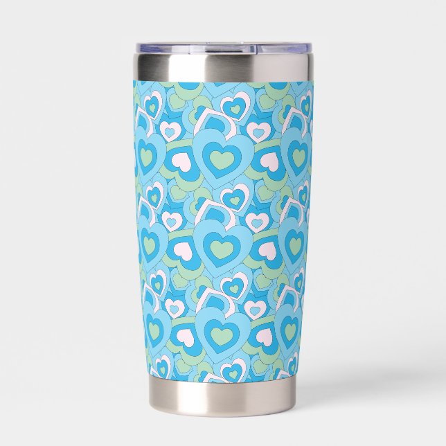 Retro Turquoise Heart Tumbler (Front)