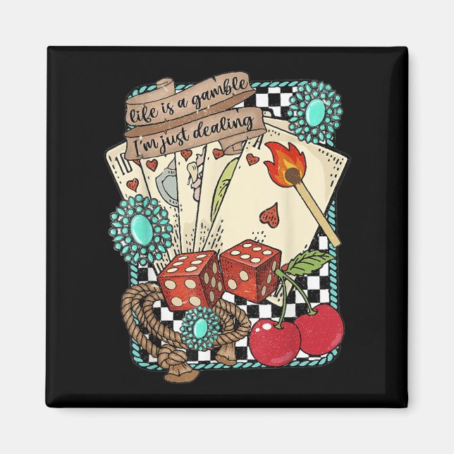 Retro Turquoise Western Wild West Cowboy Cowgirl  Magnet (Front)