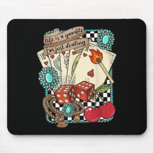 Retro Turquoise Western Wild West Cowboy Cowgirl Mouse Pad