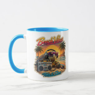 Retro Turtle Beach Vibes - Cool Summer Chill Graph Mug