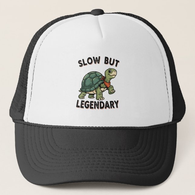 Retro Turtle Chill Legend Trucker Hat (Front)